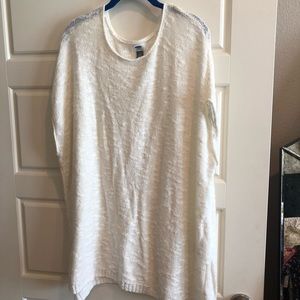 EUC Old Navy White open knit sweater 3x